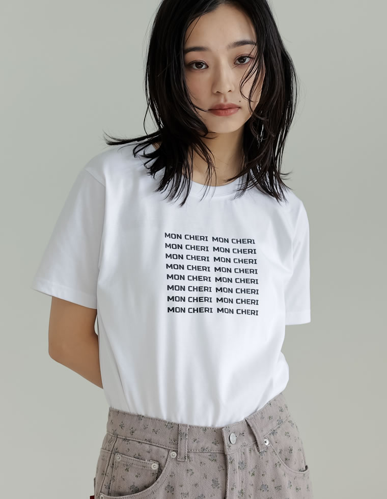天竺MON CHERIロゴTシャツ
