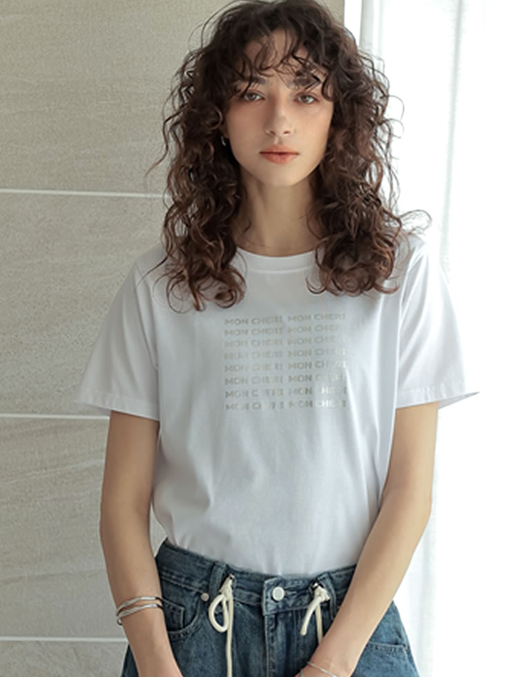 天竺MON CHERIロゴTシャツ