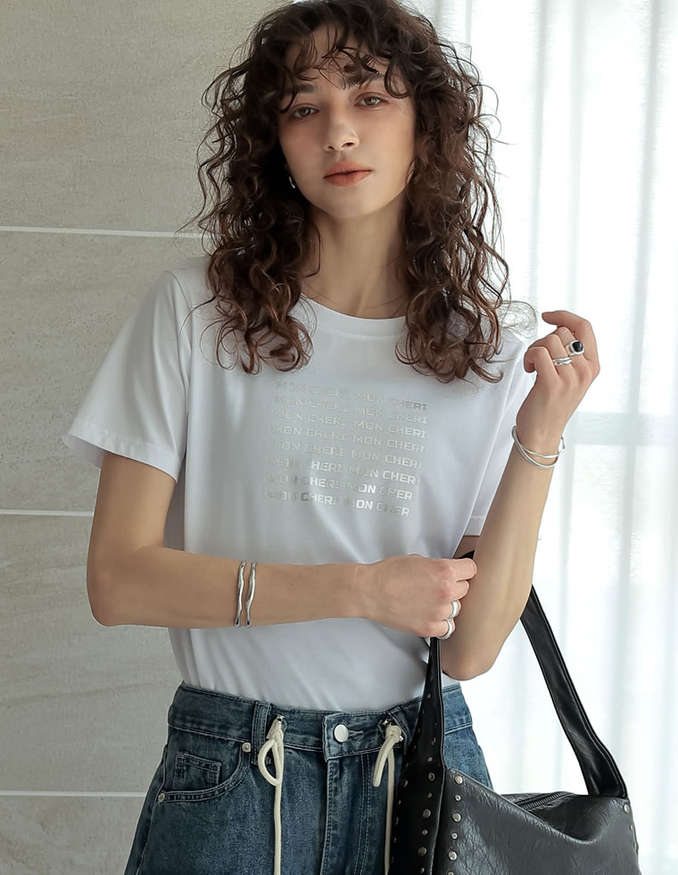 天竺MON CHERIロゴTシャツ