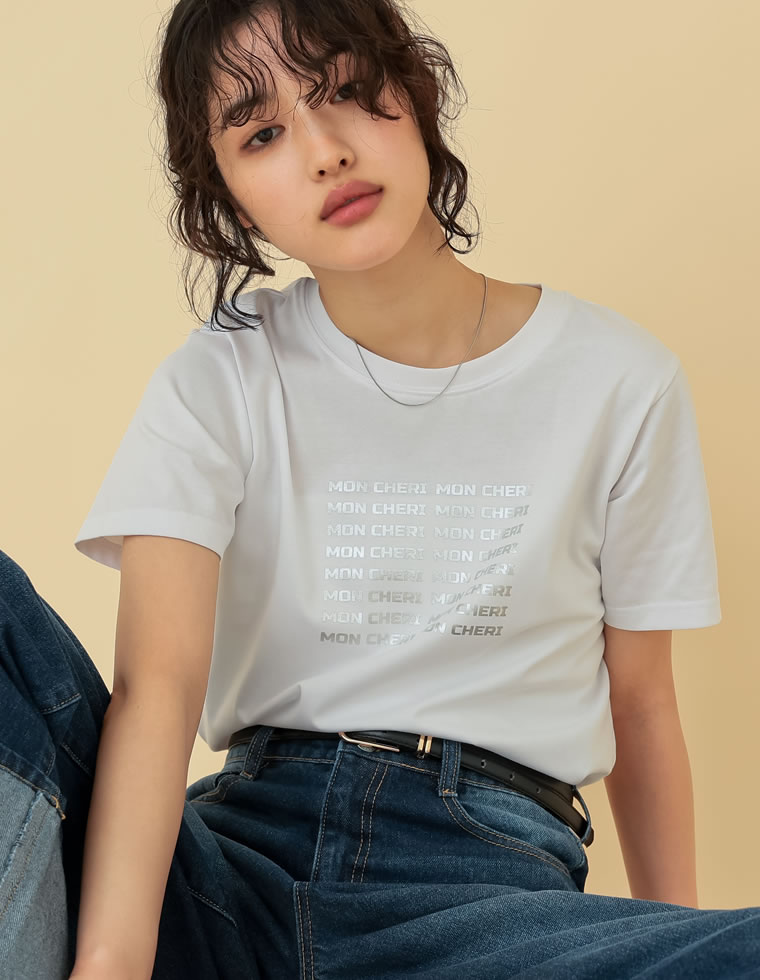 天竺MON CHERIロゴTシャツ