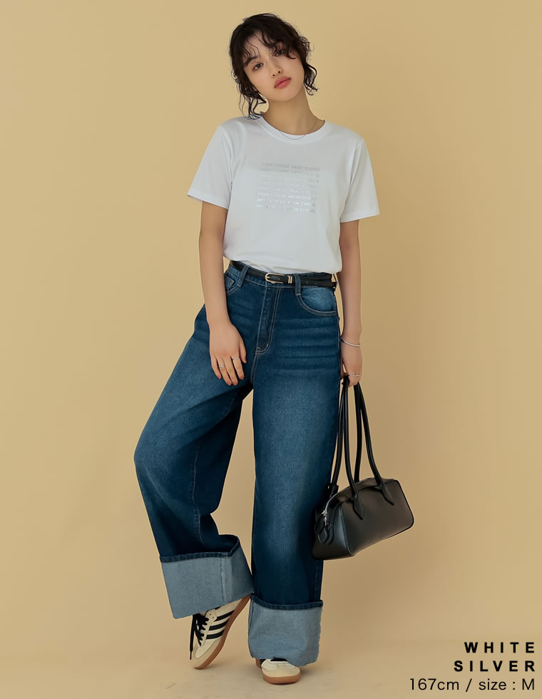 天竺MON CHERIロゴTシャツ