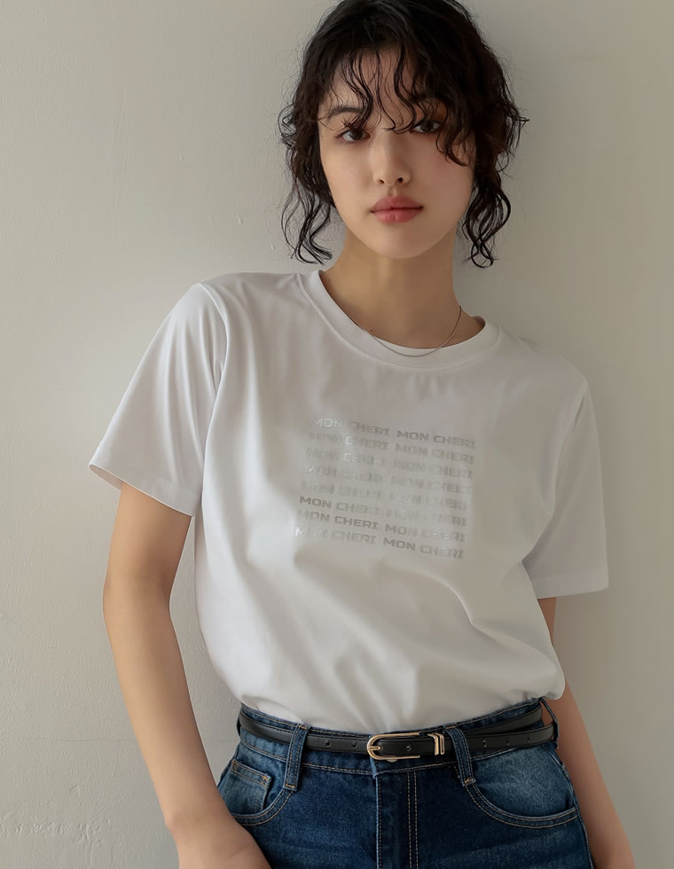 天竺MON CHERIロゴTシャツ