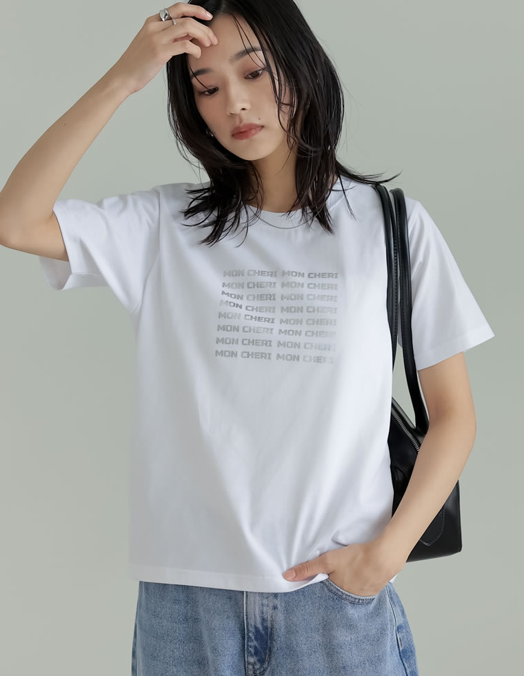 天竺MON CHERIロゴTシャツ