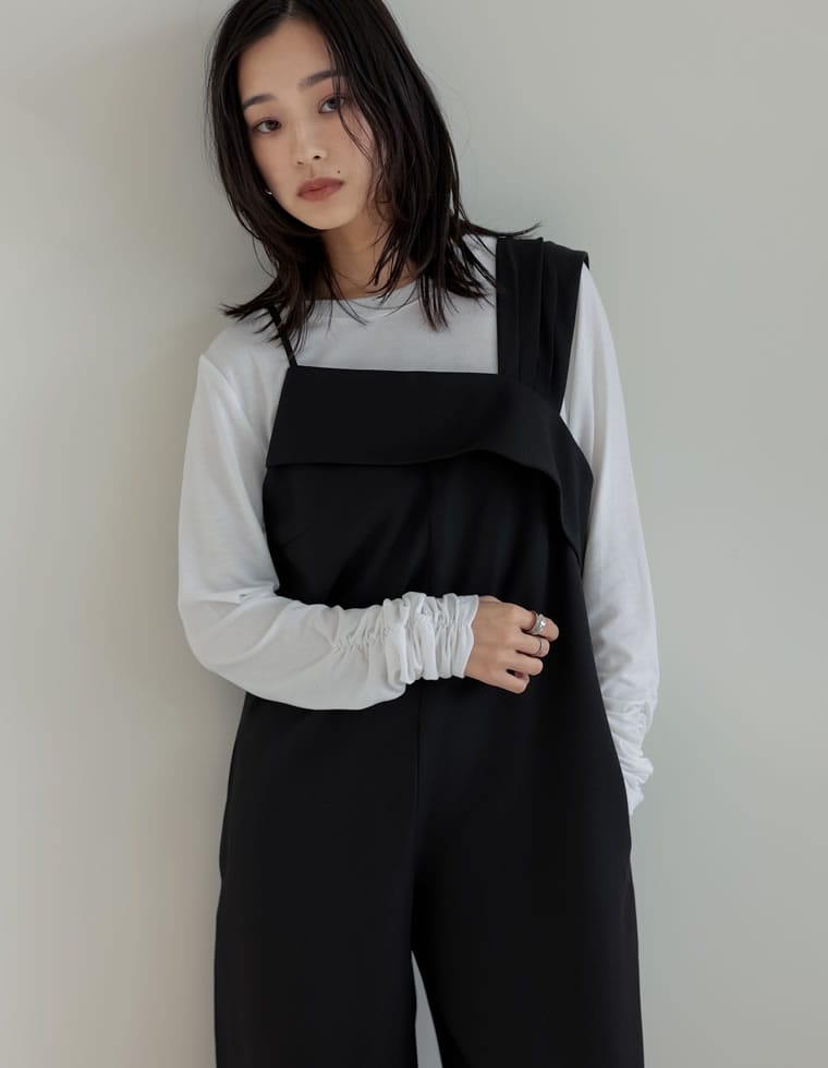 ツイルアシンメトリーオールインワン