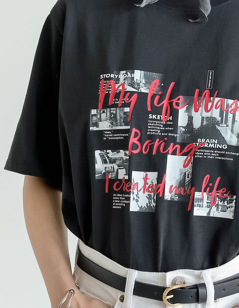 コラージュフォトロゴTシャツ