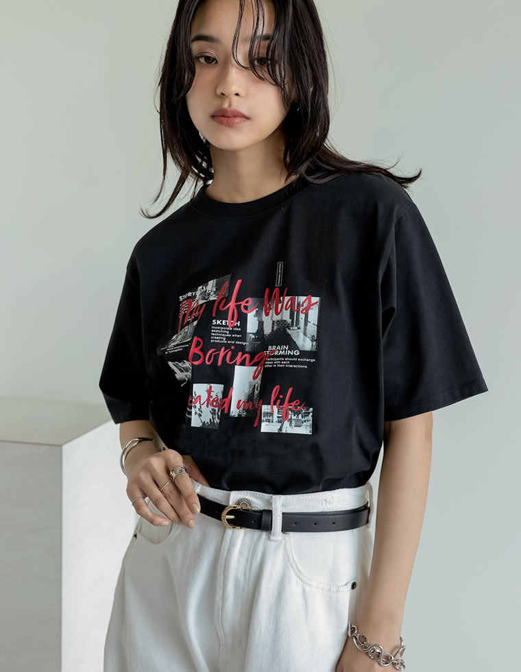 コラージュフォトロゴTシャツ
