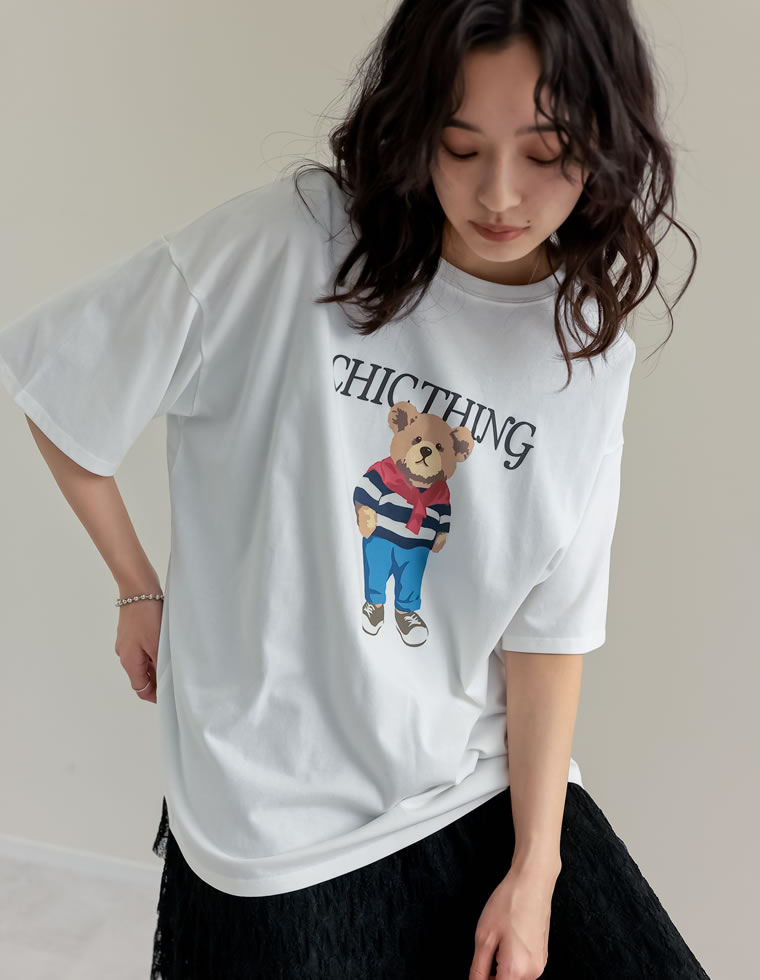 ベアプリントTシャツ