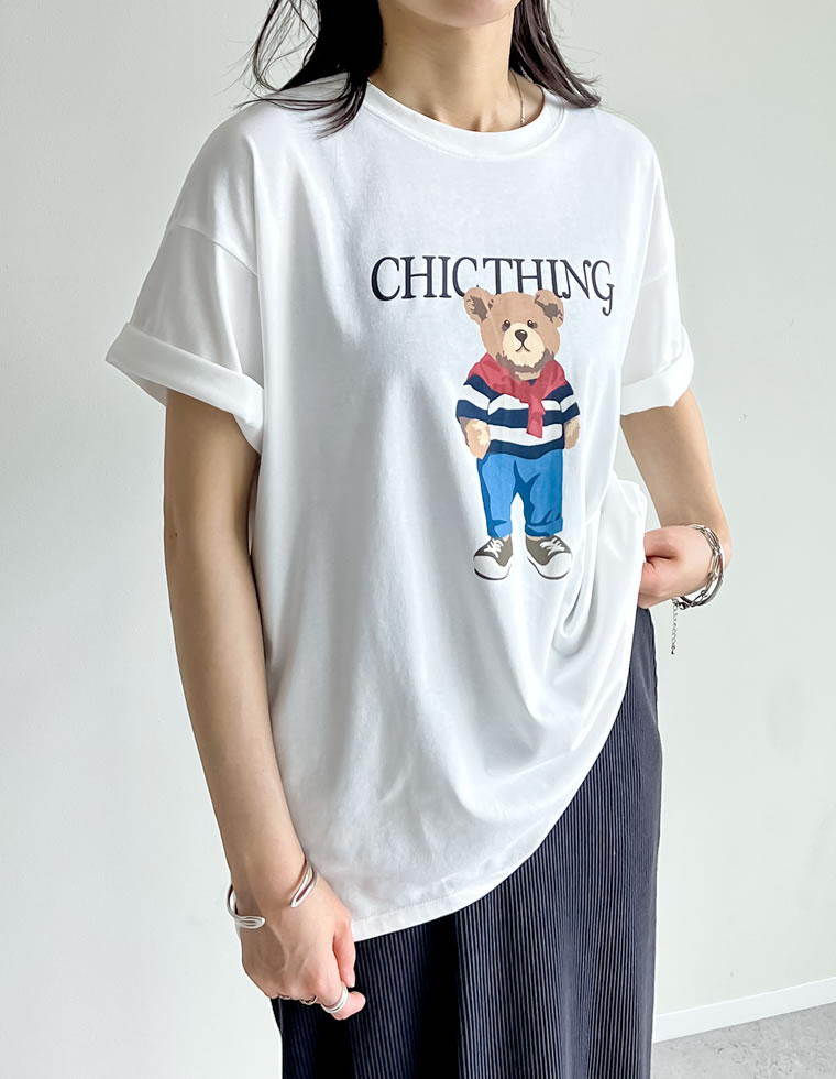 ベアプリントTシャツ