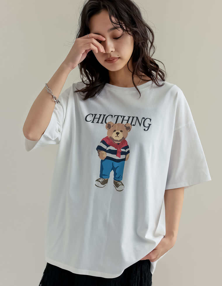ベアプリントTシャツ