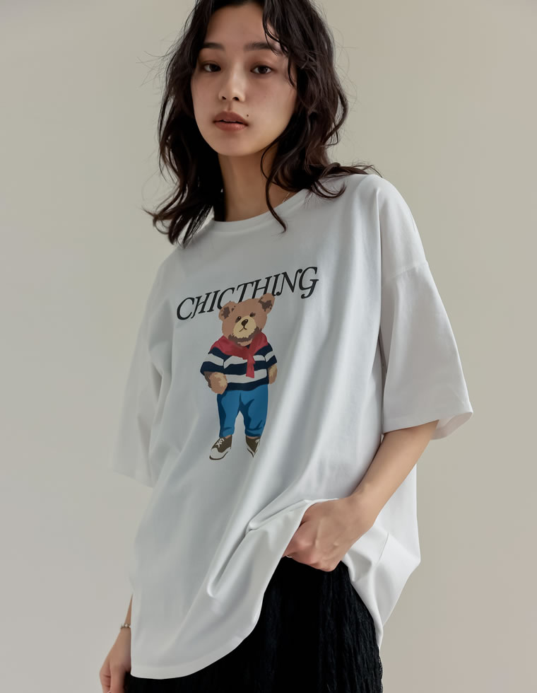 ベアプリントTシャツ