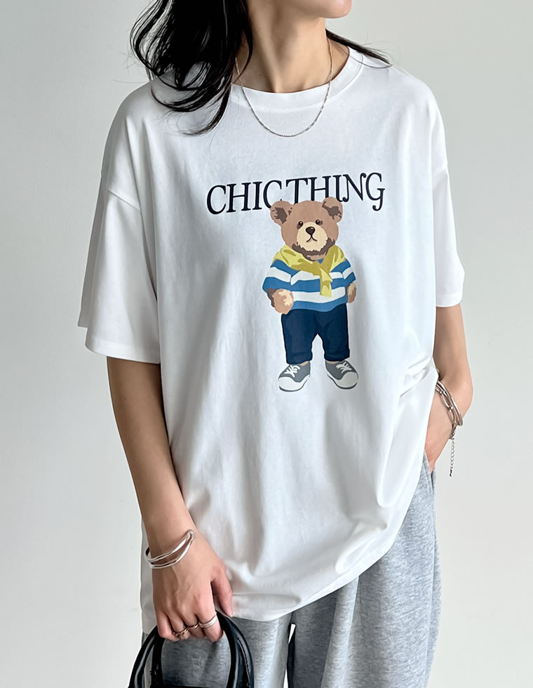 ベアプリントTシャツ
