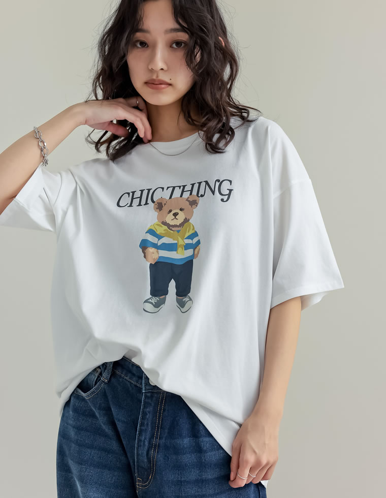 ベアプリントTシャツ