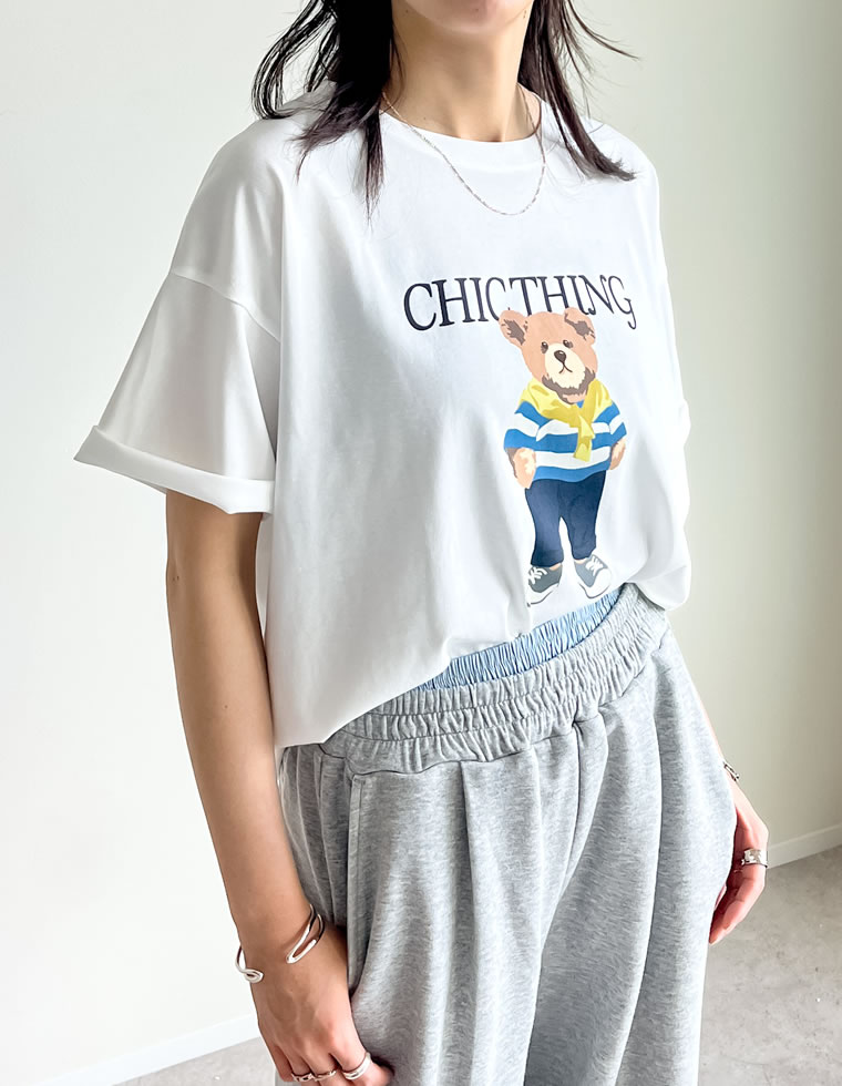 ベアプリントTシャツ