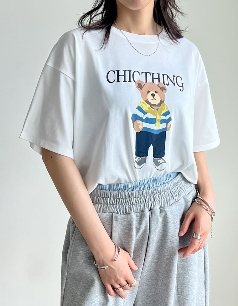 ベアプリントTシャツ