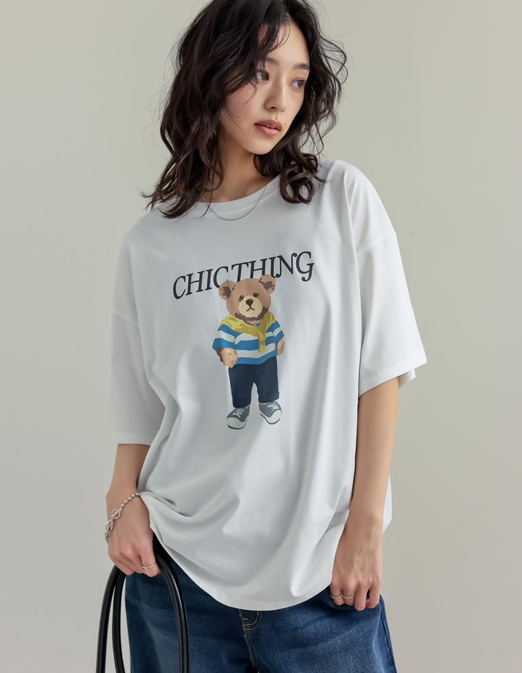 ベアプリントTシャツ