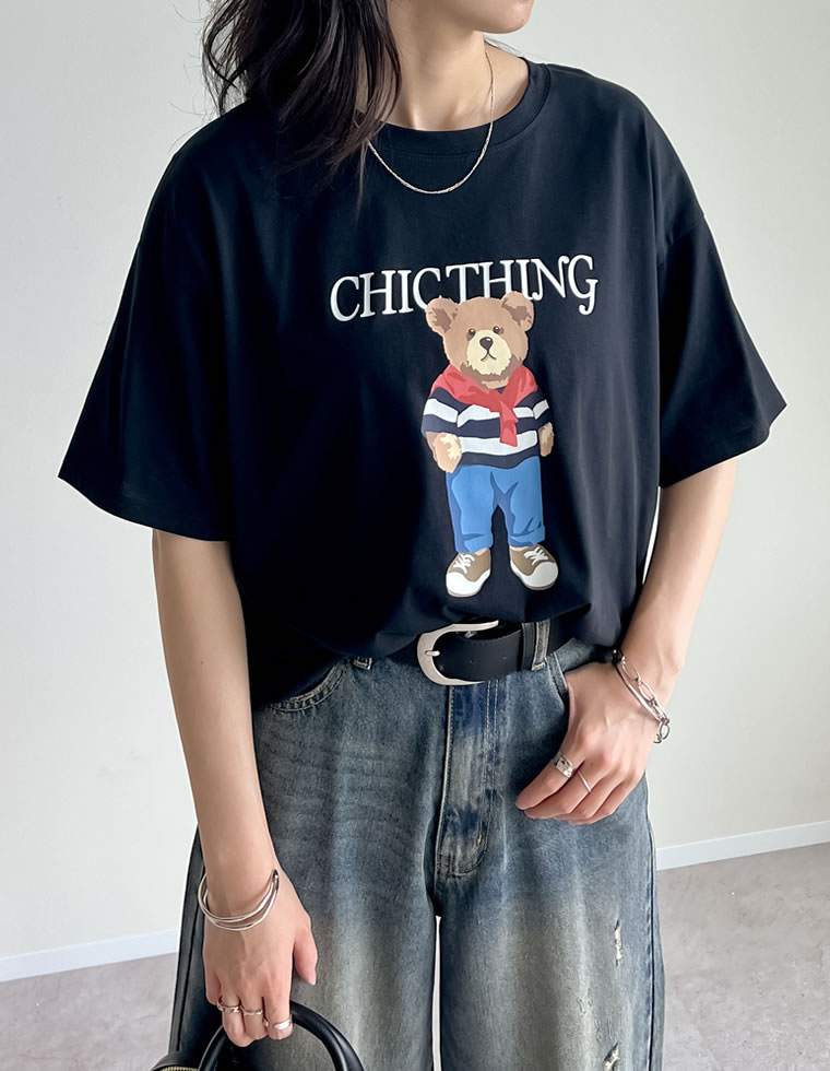 ベアプリントTシャツ