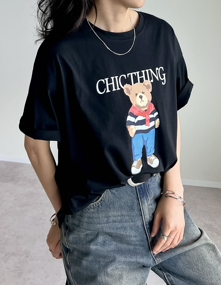 ベアプリントTシャツ