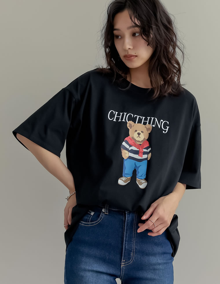 ベアプリントTシャツ