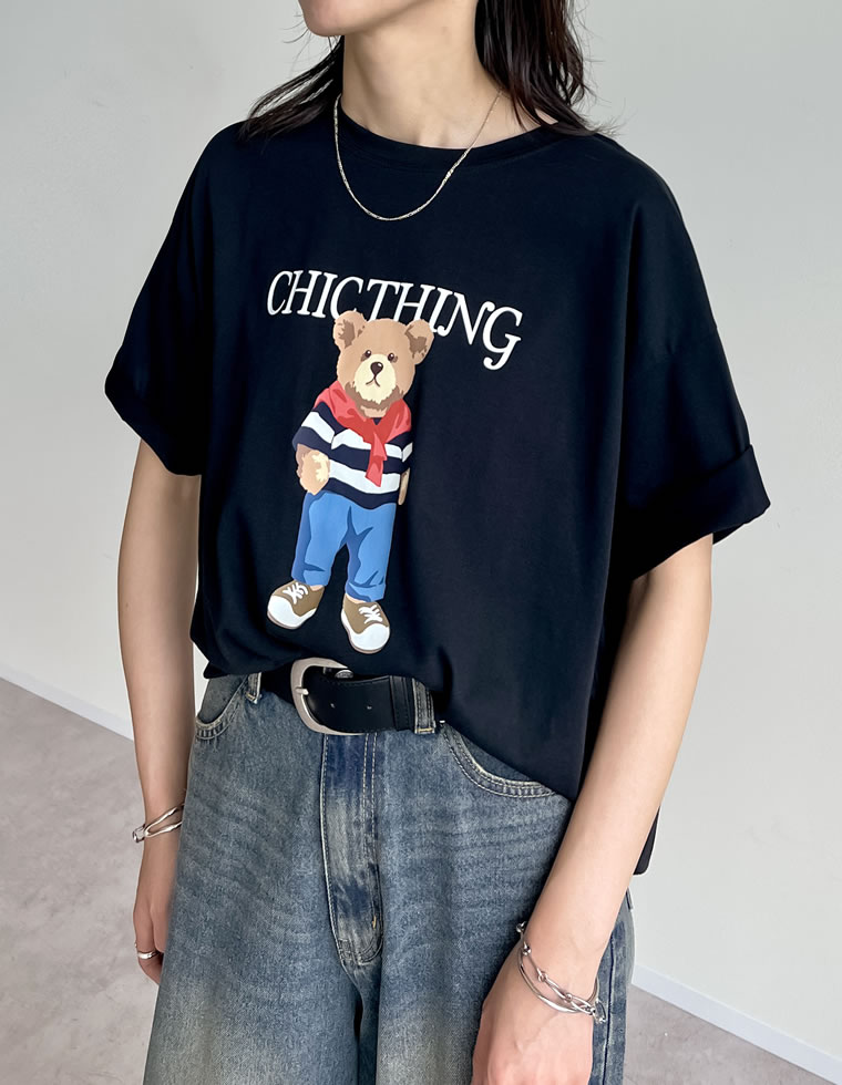 ベアプリントTシャツ