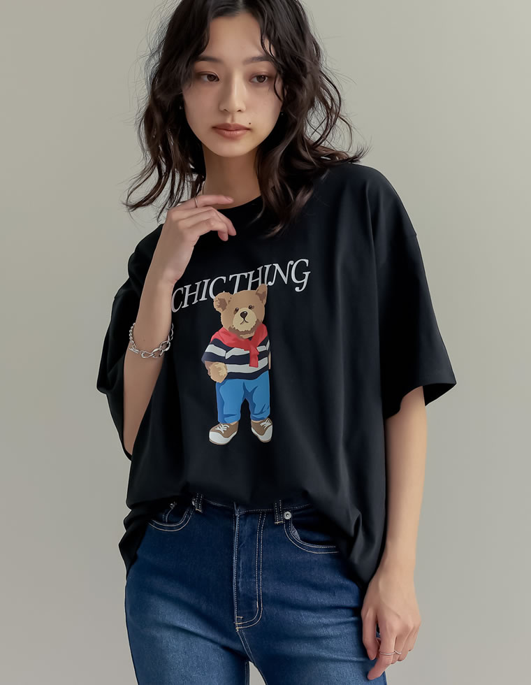 ベアプリントTシャツ