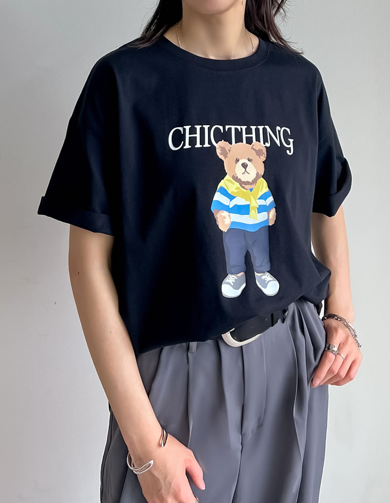 ベアプリントTシャツ