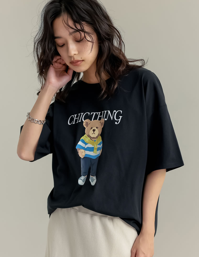 ベアプリントTシャツ