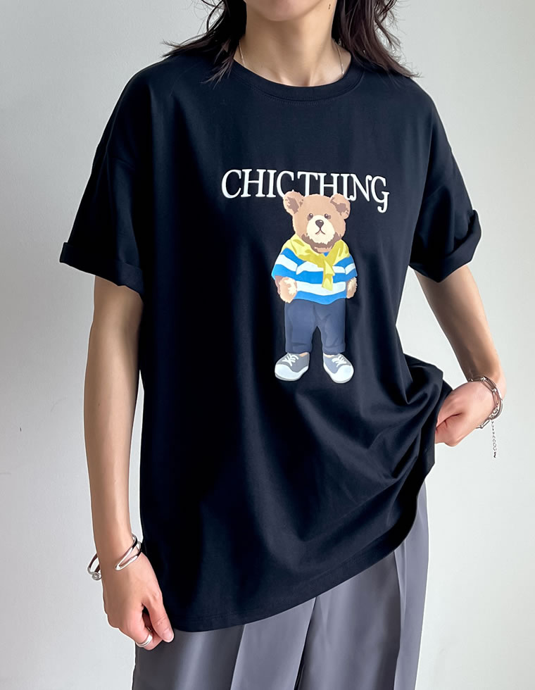 ベアプリントTシャツ
