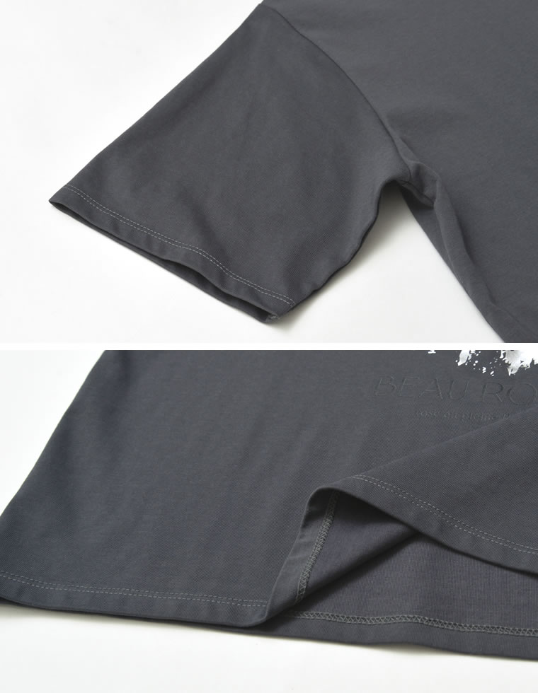 接触冷感・UV天竺箔フラワーTシャツ