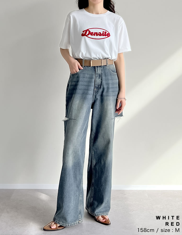 チェーン刺繍ロゴTシャツ