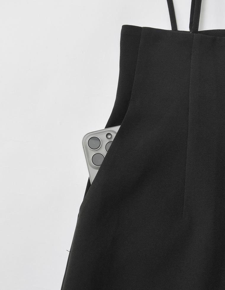 サスペンダー付きレースアップパンツ