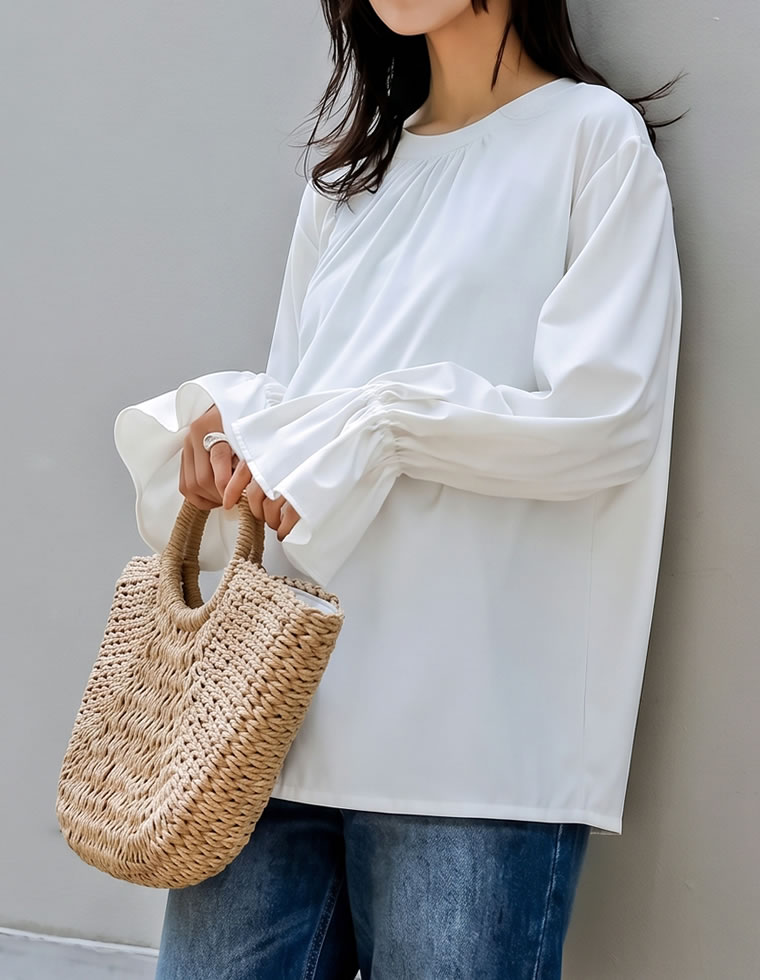ラッシュガード前開きリボンブラウス