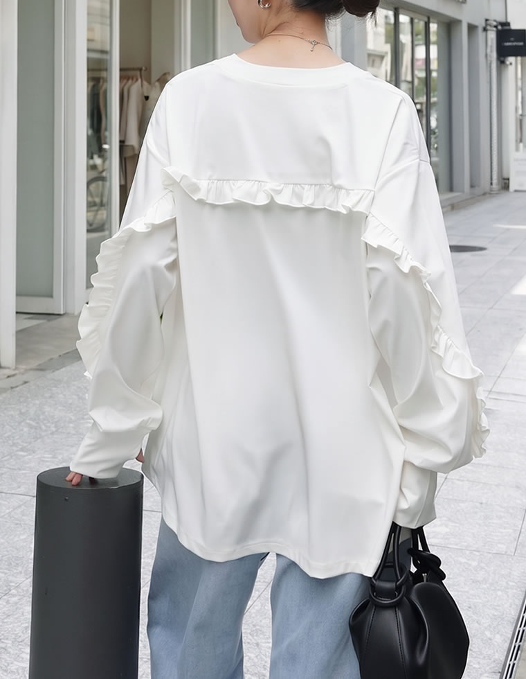 ラッシュガード袖フリルZIPブルゾン