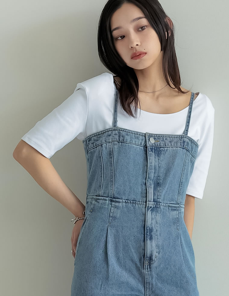 冷感マシュマロカットソーショルダーパッド半袖トップス