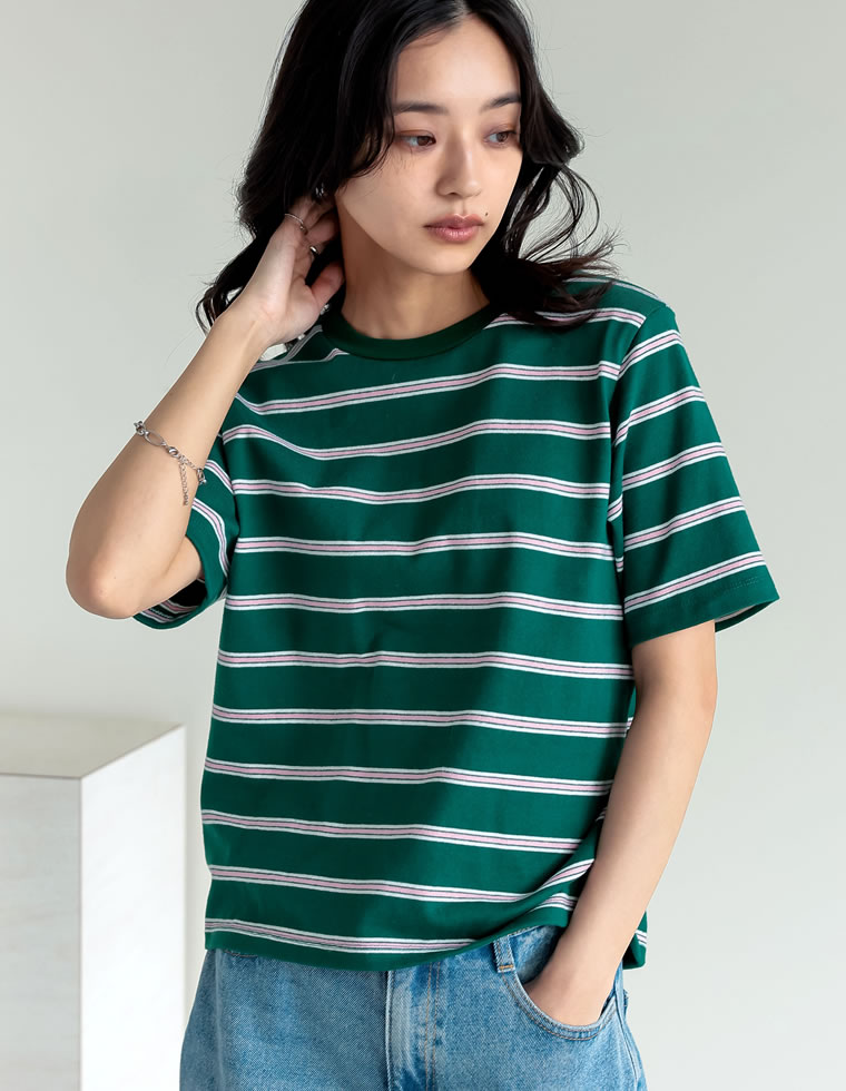 コットンブレンドボーダーor花柄Ｔシャツ