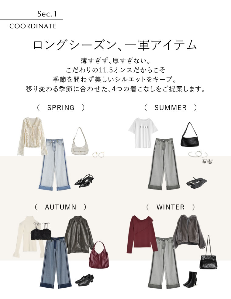 ワイドストレートリバースデニム