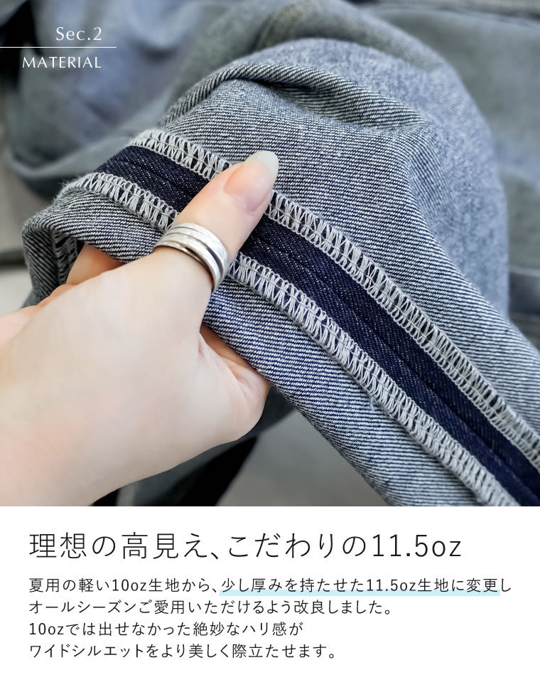 ワイドストレートリバースデニム
