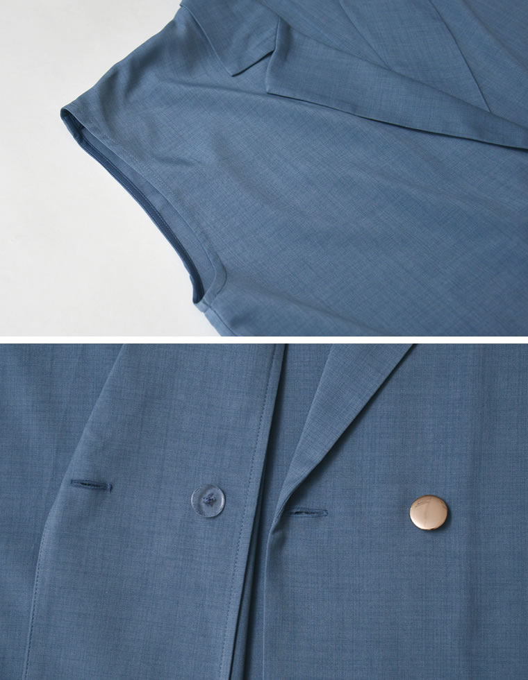 リネンライク金ボタンジレベスト