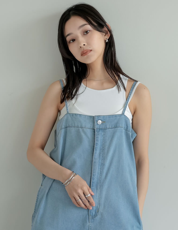 冷感デニムベアオールインワン