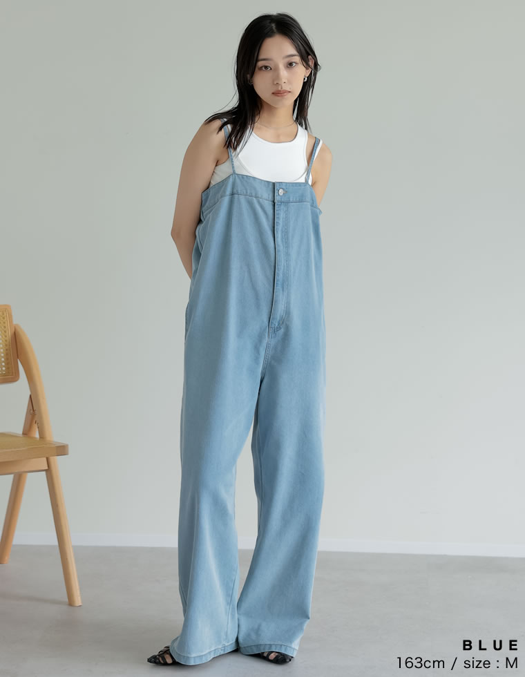 冷感デニムベアオールインワン