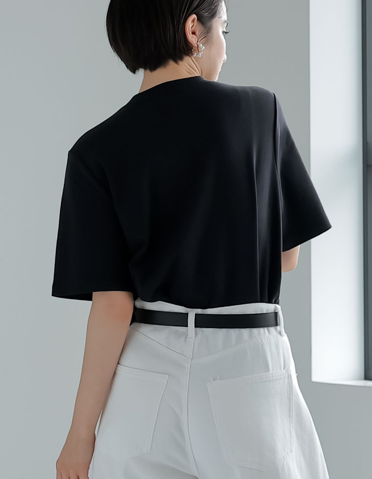 スムースコットンパールロゴTシャツ