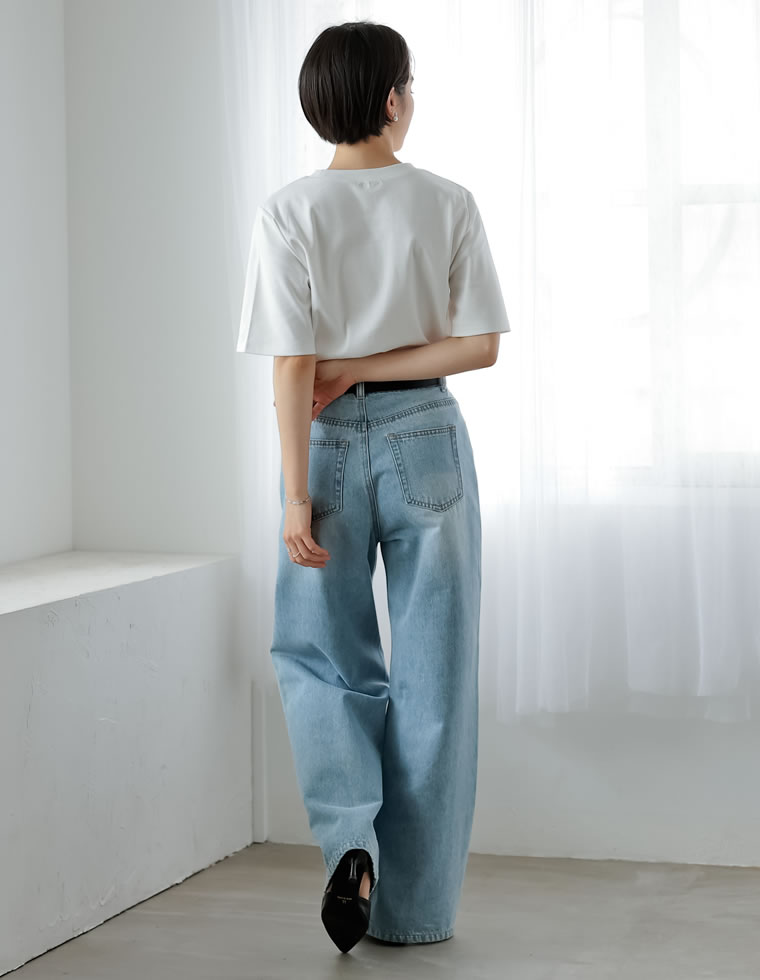 スムースコットン立体フラワーロゴTシャツ