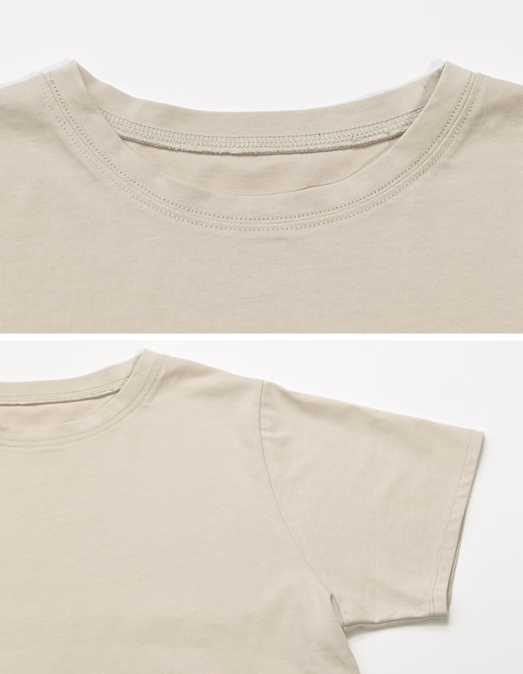 セミクロップド半袖Tシャツ