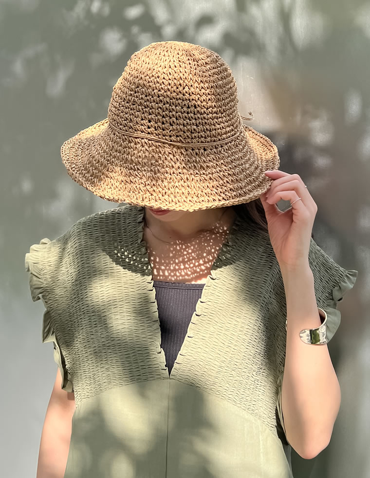 シンプル細編みペーパーハット