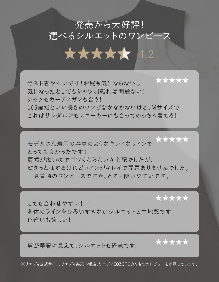 選べるライトダンボールノースリワンピース