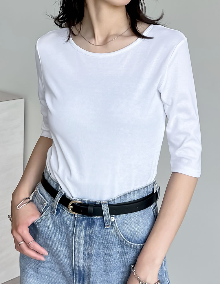 バックオープンシンプルＴシャツ