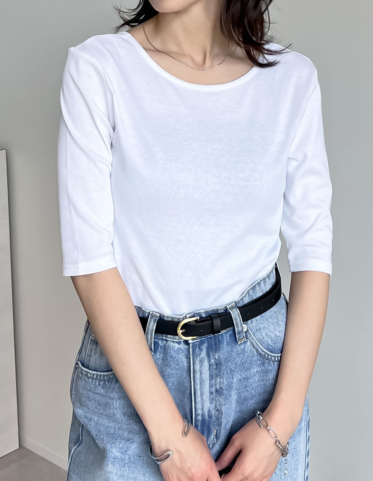 バックオープンシンプルＴシャツ