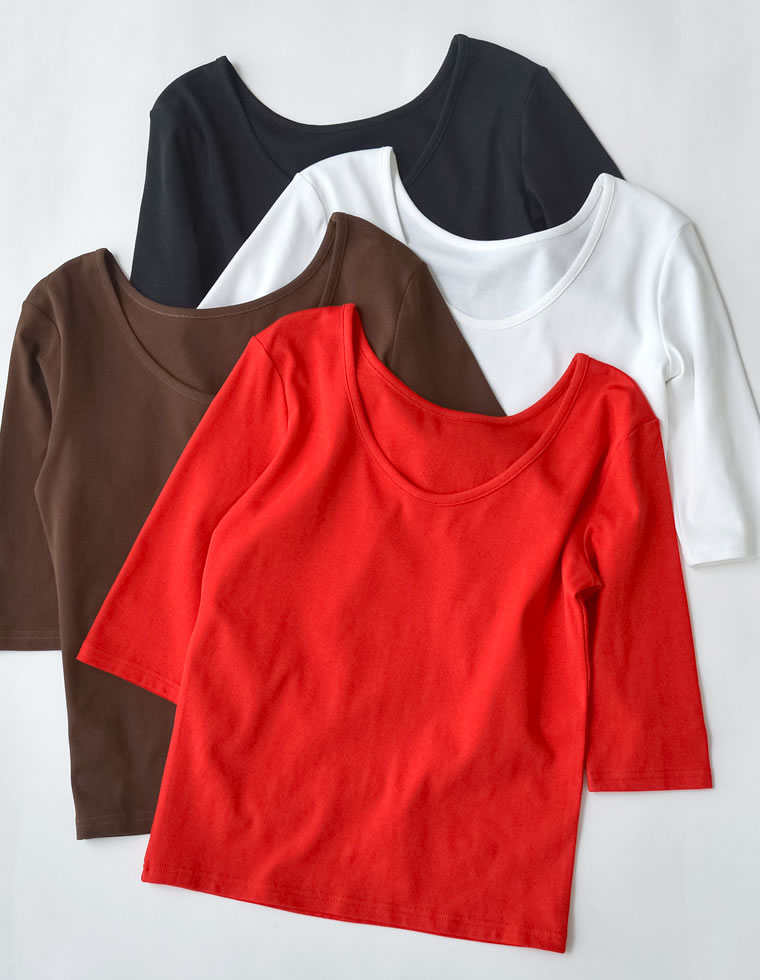 バックオープンシンプルＴシャツ