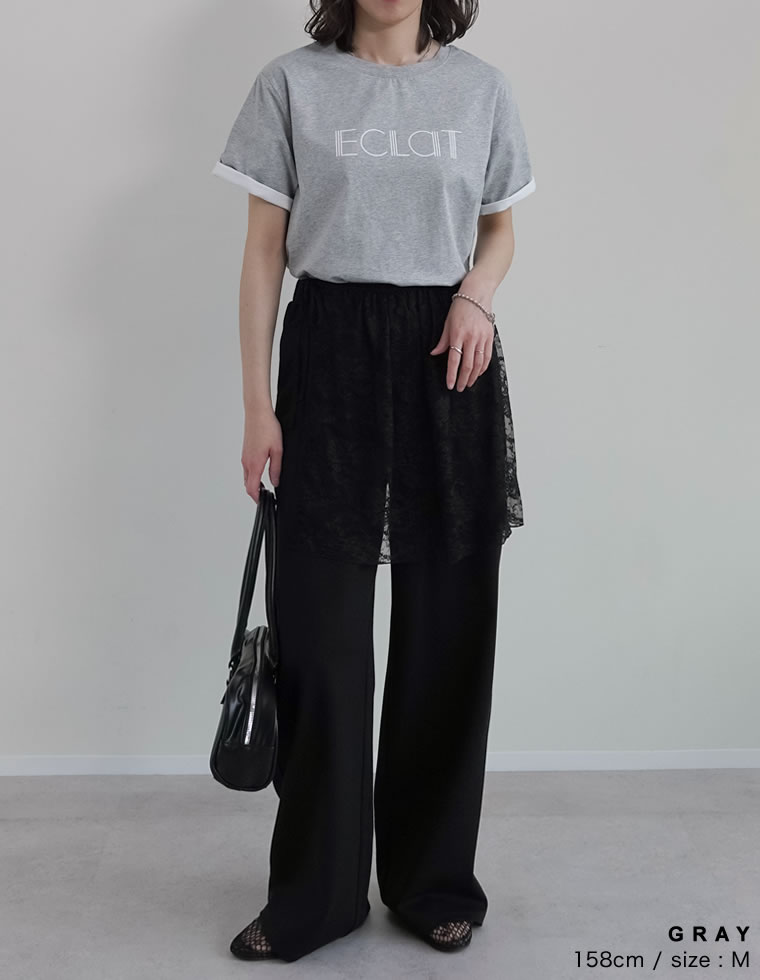 配色スリーブ半袖ロゴTシャツ