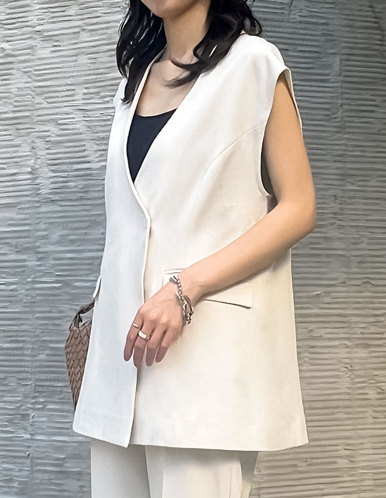 ストレッチミックスツイルVネックベスト