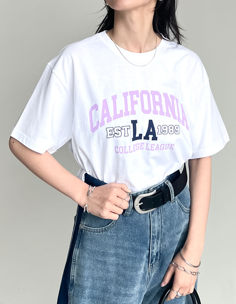 綿天竺CaliforniaロゴＴシャツ